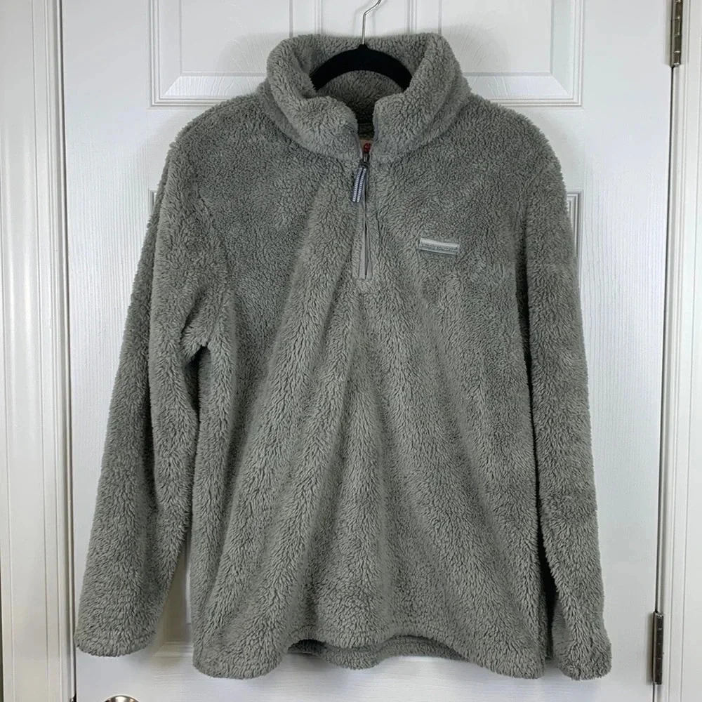 Simply Southern oversized gray fleece 1/4 zip pullover sz med